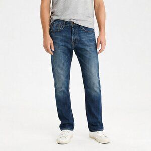 American Eagle Mens Slim Straight Fit Jean 100% Cotton Denim Med Wash 32x34